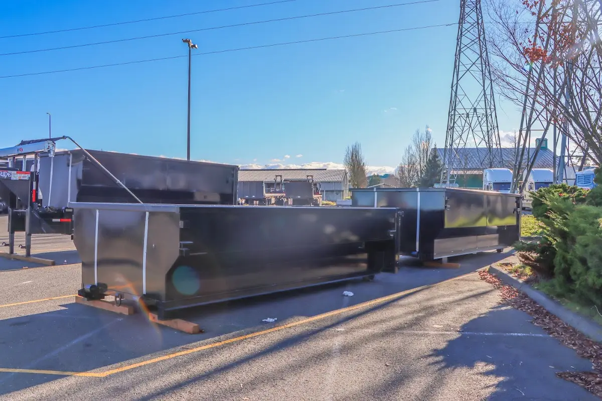 Roll-off dumpster ready for waste disposal at job site for Estate Cleanout Dumpster Rental in Georgetown